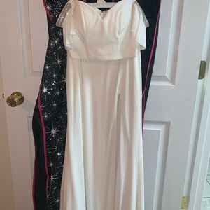 White Two Piece Prom Dress